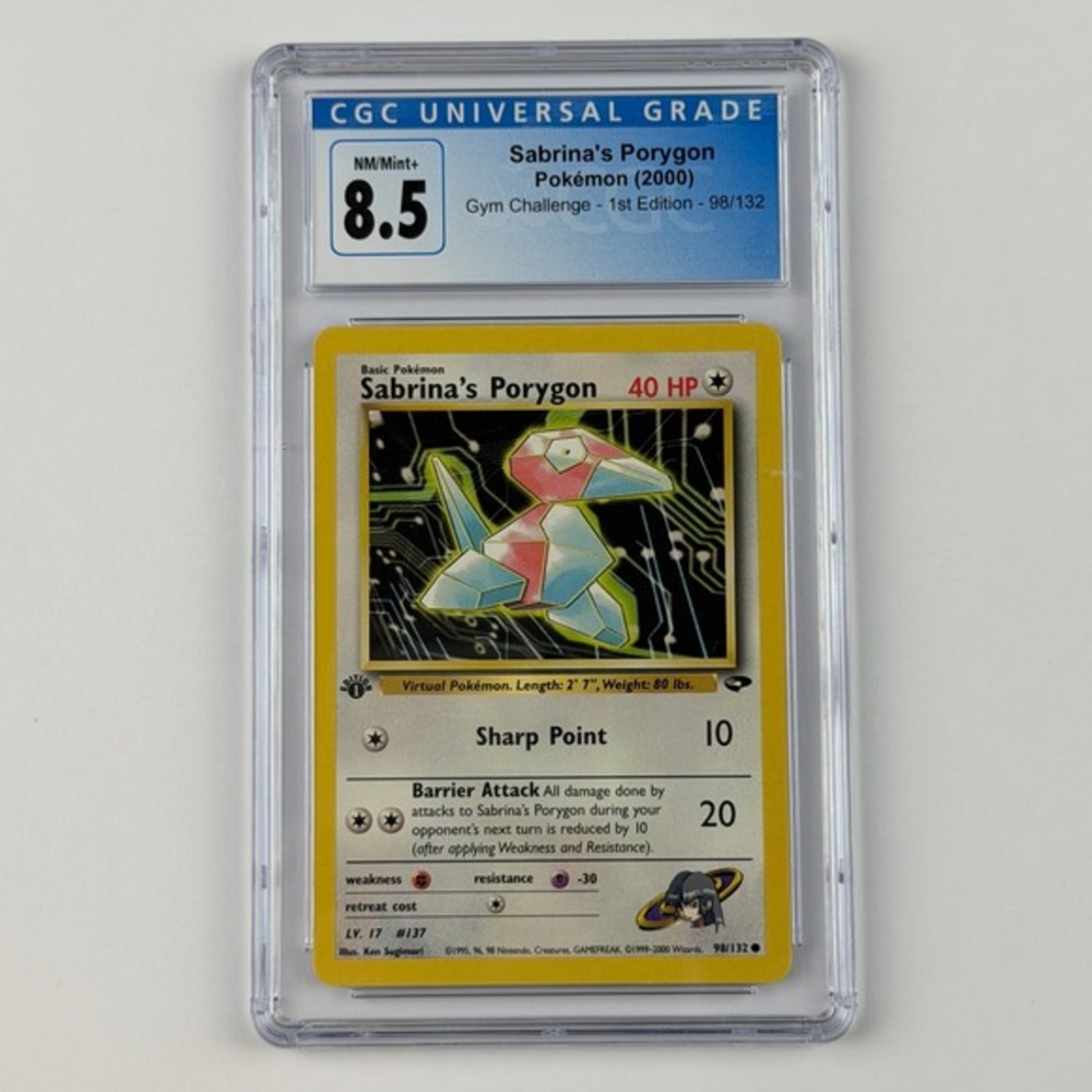 Sabrina's Porygon 1st Edition 98/132 CGC 8.5 NM/Mint+ Gym Pokemon Challenge 2000